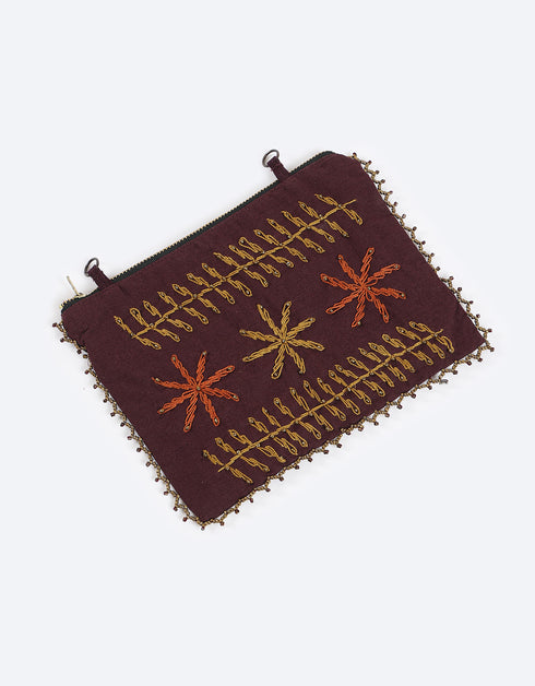 Small bag with hand embroidered and beaded