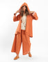 Hooded linen jacket with long sleeves
