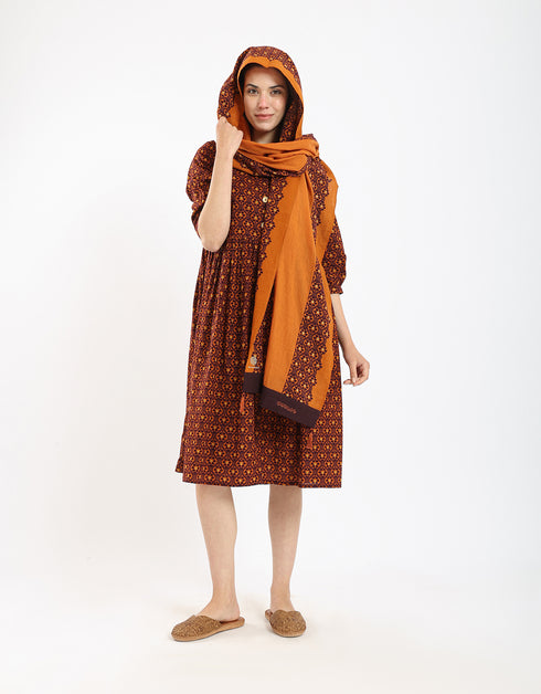 Printed light cotton short dress