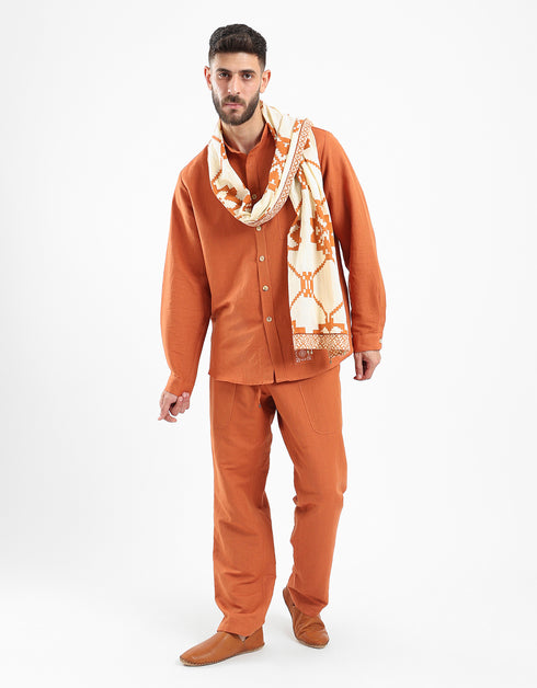 Linen shirt with front pocket