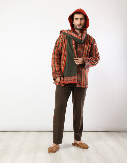 Reversible fur hooded jacket