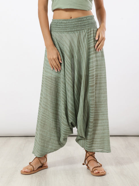 Printed cotton gauze pants