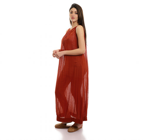 Cotton gauze long dress