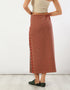 Long printed quilted skirt