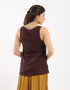 Reversible voile tank top with round neck