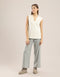 Wide leg pants with elastic on the back