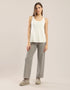 Sleeveless tank top with round neckline