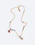 Cotton threads necklace with melted beads