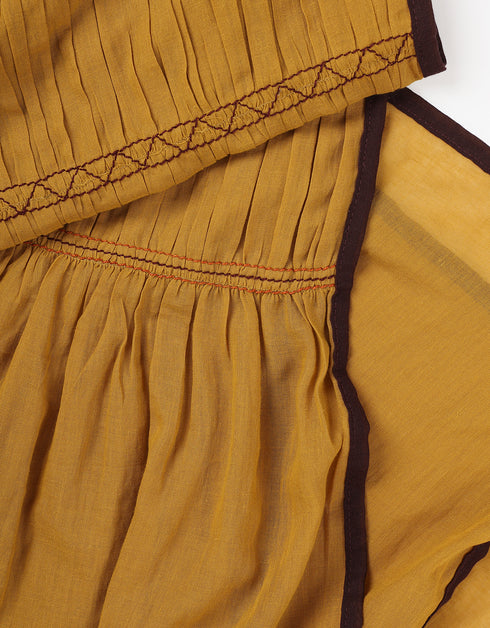 shawl in voile with colorful embroidery