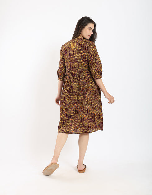 Printed light cotton short dress