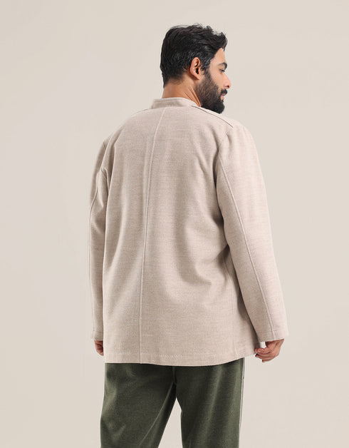 Button down wool blend jacket