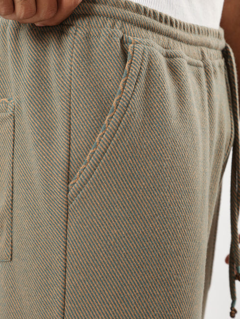 Straight patterned jacquard pants