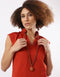 Carved scarab stone necklace