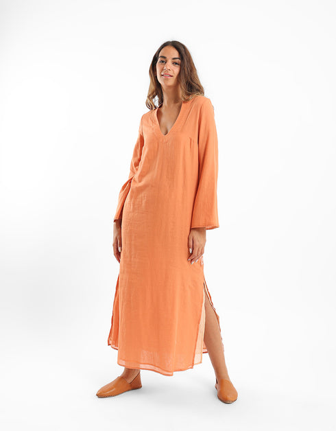 Reversible long jellabiya with long sleeves