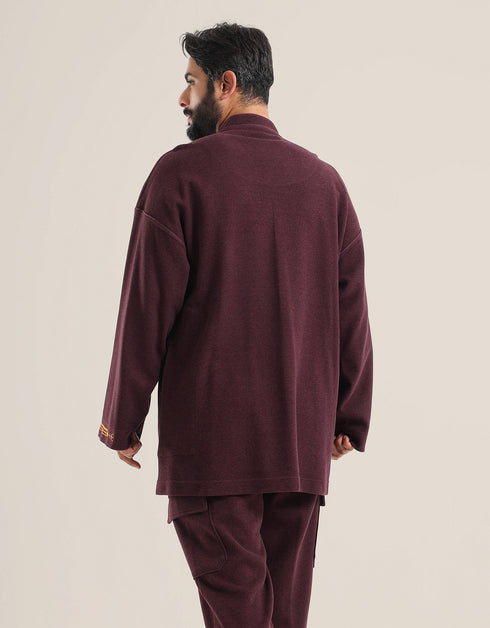 Jacket with stand up collar