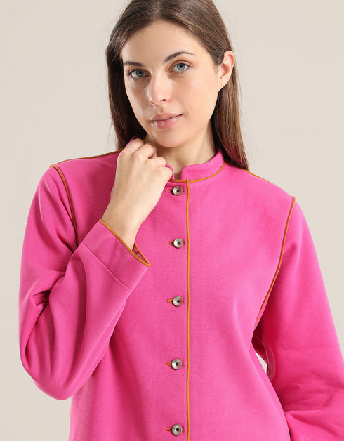 Shirt Jacket with round hem with slits