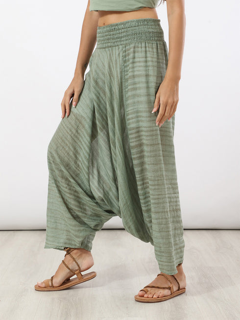 Printed cotton gauze pants