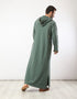 Printed hooded jellabiya