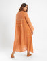 Long dress with a half button on the front