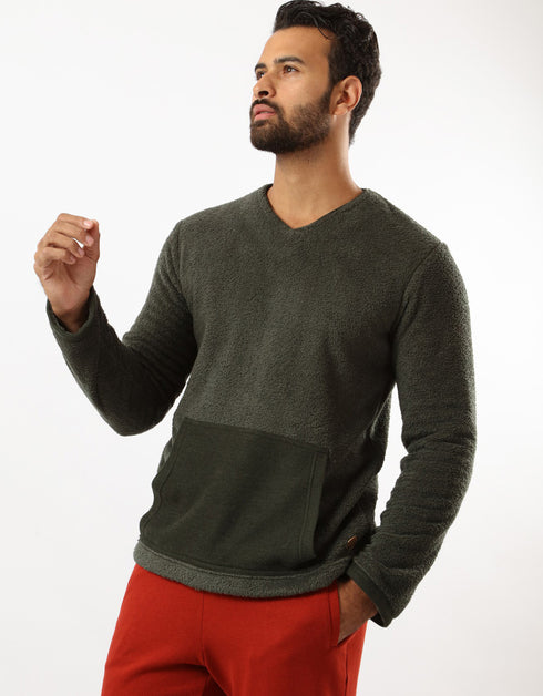 Long sleeve fur sweater