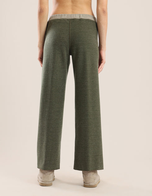 Reversible straight leg pants with contrasting colour