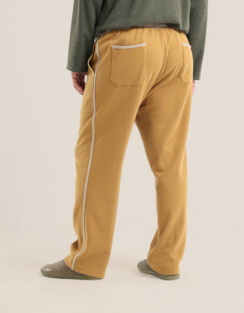 بنطال ساق مستقيمة قابل للعكس مع حزام مطاطي