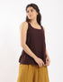 Reversible voile tank top with round neck