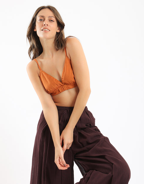 Cotton bralette with elastic straps