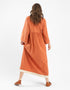 Embroidery cotton long dress