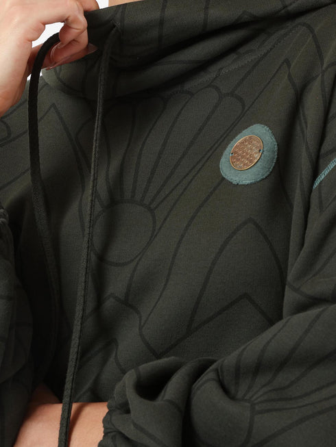 Printed milton sweatshirt with hoodie