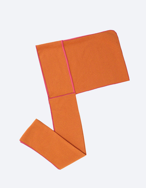 Reversible hooded scarf in 2 coloured jacquard