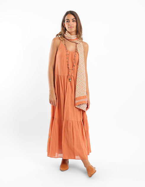 Sleeveless long tear dress