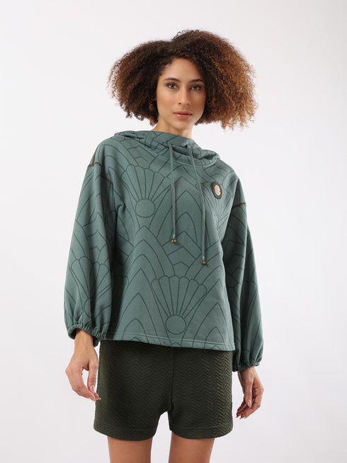 Printed milton sweatshirt with hoodie