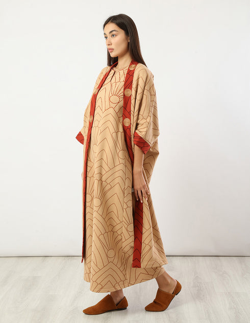 Long printed milton coat