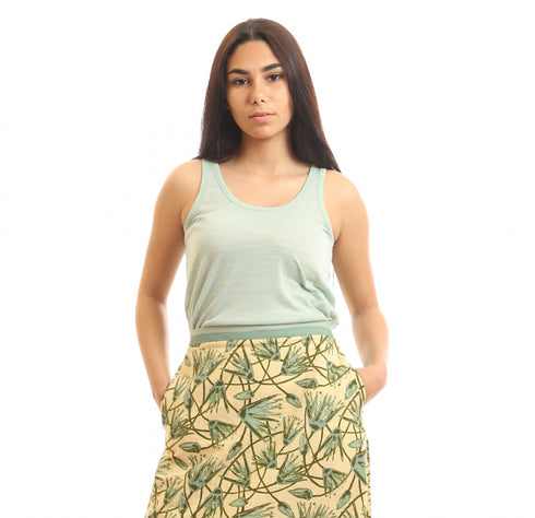 Sleeveless light jersey basic top