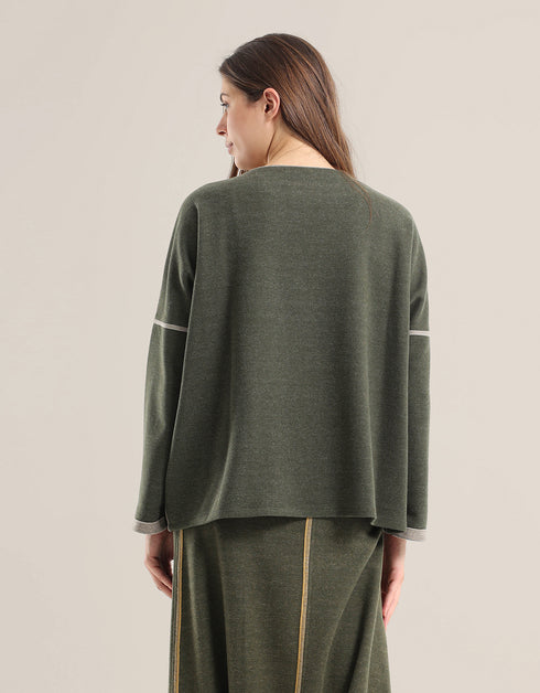 Oversized jacquard sweater with long sleeves