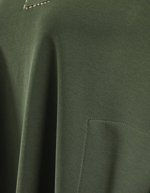 Milton long dress with round neckline with slits,