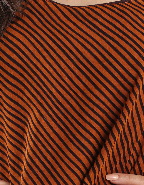 Reversible voile tank top with round neck