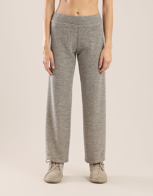 Straight leg pants in ribbed tricot