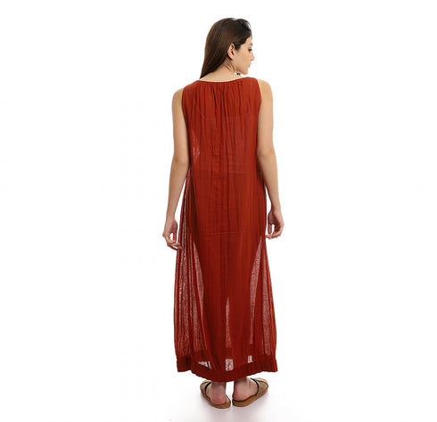 Cotton gauze long dress