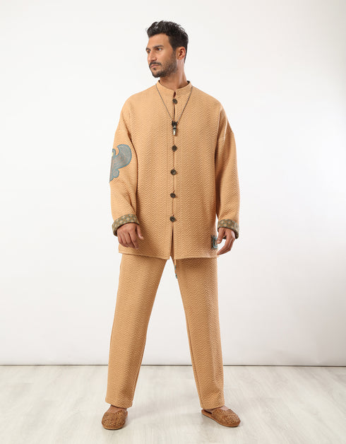 Embroidery quilted jacket