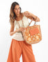 Printed padded bag with a small pouch