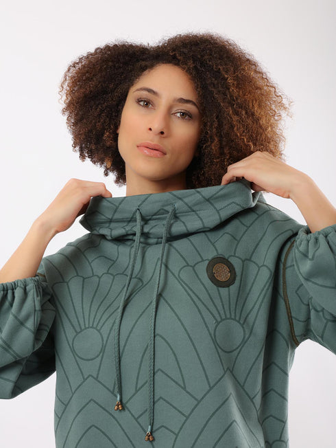 Printed milton sweatshirt with hoodie