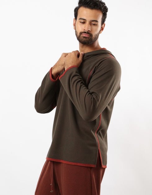 Jacquard hooded sweater