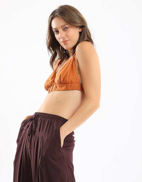 Cotton bralette with elastic straps