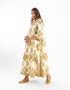 Long dress with A-line with bib