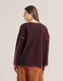 Sweater with round neckline with slits
