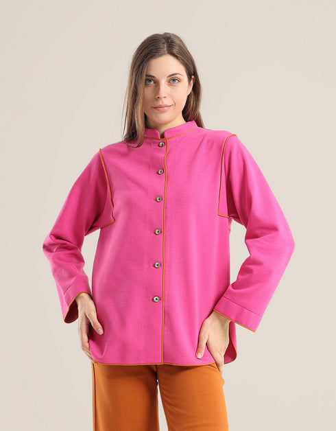 Shirt Jacket with round hem with slits