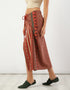 Long printed quilted skirt