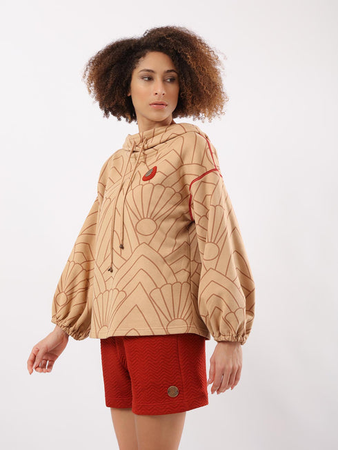 Printed milton sweatshirt with hoodie